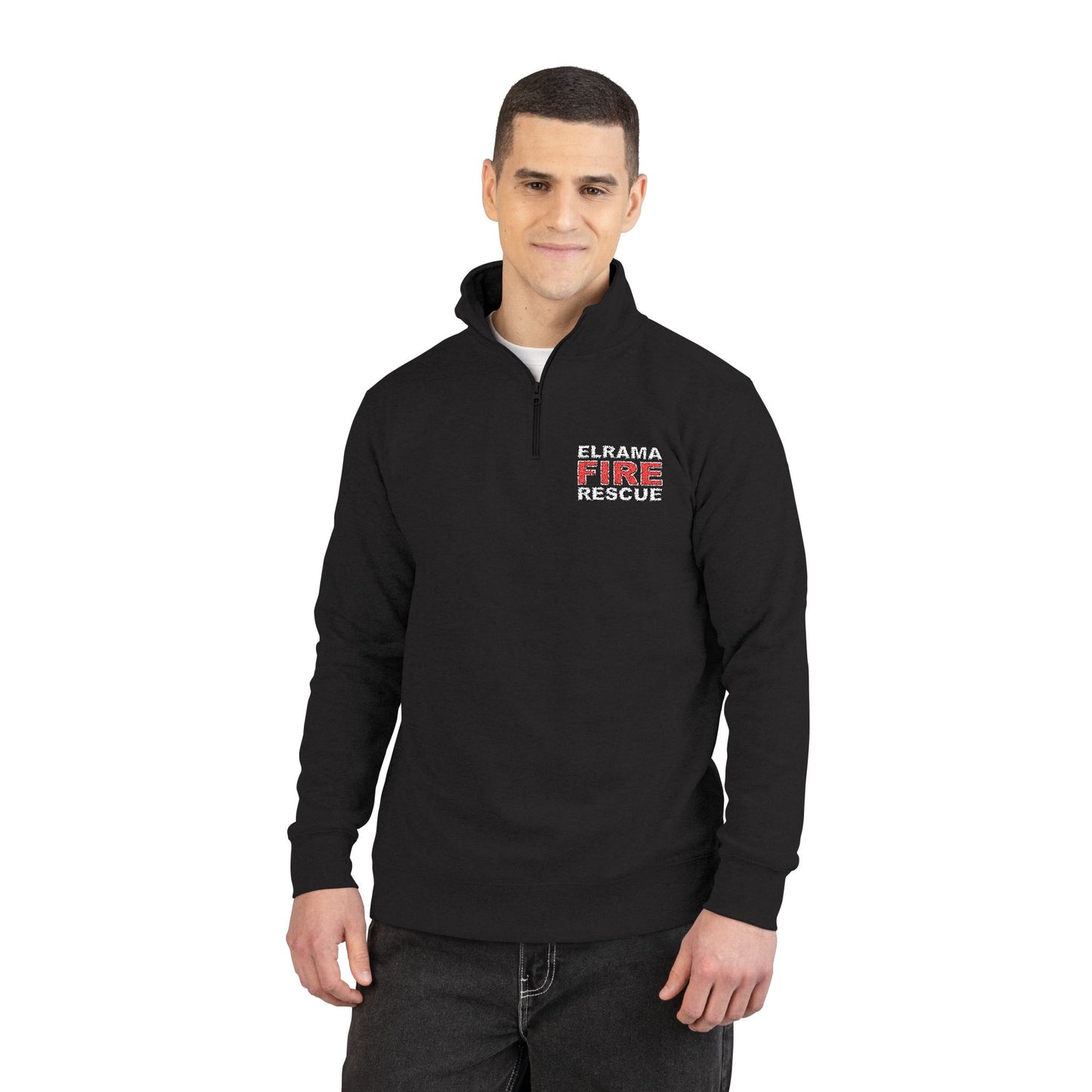 Cozy Fleece Pullover with Elrama Fire Rescue Embroidery
