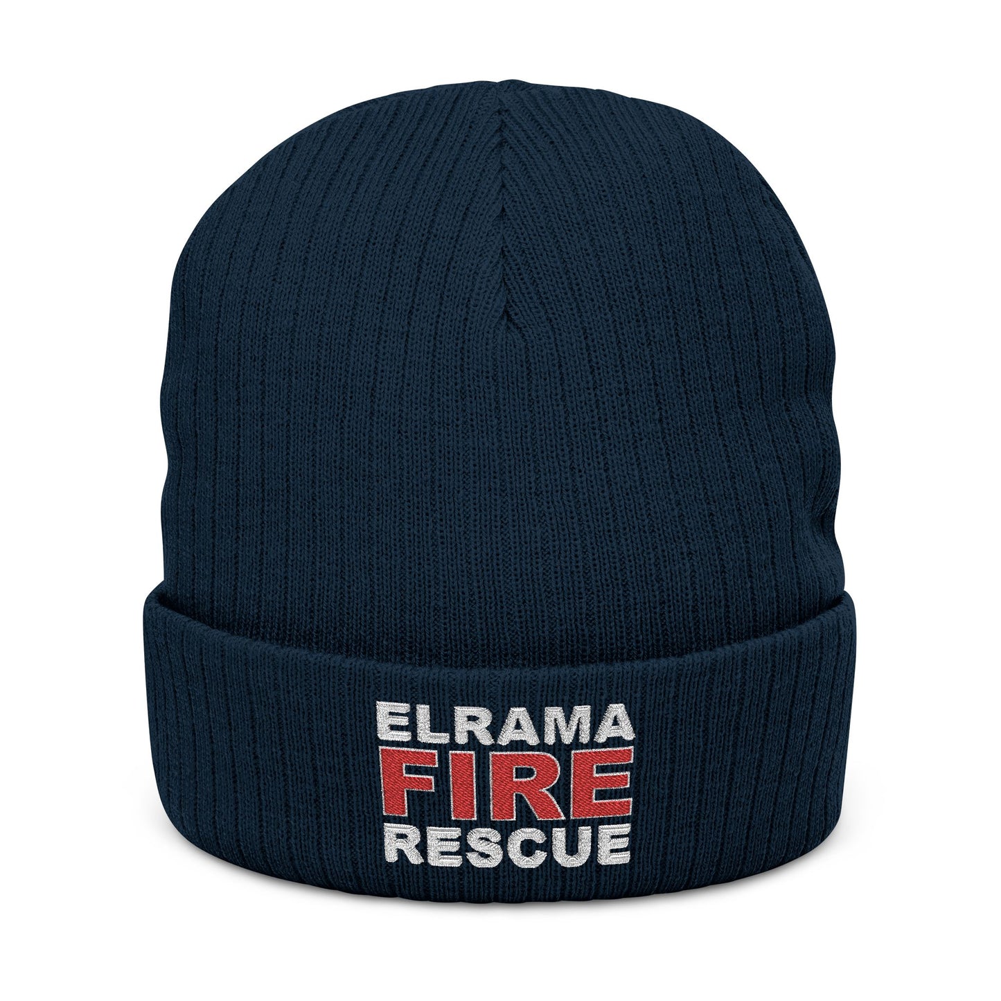Fire Rescue Elrama VFC Ribbed Knit Beanie Embroidered Beanie Hat
