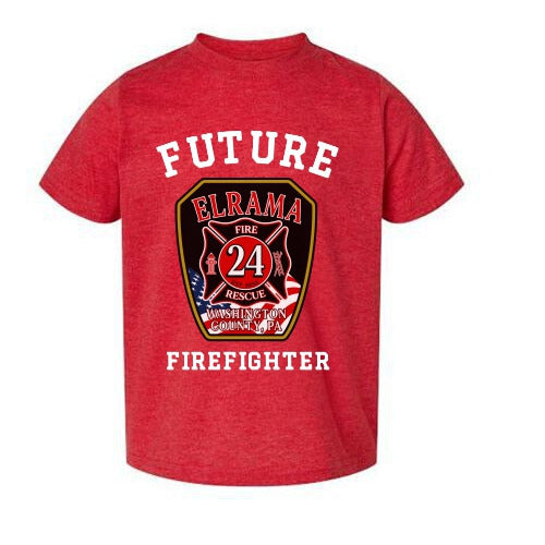 Toddler Future Firefighter Tee Station 24 Shield - Vintage Red